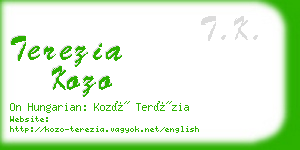 terezia kozo business card